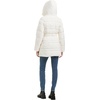 image:imagekate spade new york Womens Belted Short Down Puffer Jacket With Removable Faux Fur TrimCream
