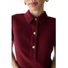 image:imagekate spade new york Womens Crepe Polo Mini Shift Dress with Gold ButtonsRoasted Pomegranate