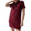 image:imagekate spade new york Womens Crepe Polo Mini Shift Dress with Gold ButtonsRoasted Pomegranate