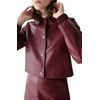 image:imagekate spade new york Womens Faux Nappa Leather JacketRoasted Pomegranate