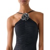image:imagekate spade new york Womens Rosette Solids High Neck One Piece SwimsuitBlack