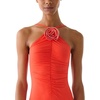 image:imagekate spade new york Womens Rosette Solids High Neck One Piece SwimsuitGoji Berry