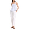image:imagekate spade new york Womens Seersucker Tiered TopDiamond BlueFresh White