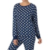 image:imagekate spade new york Womens Sleepwear amp Loungewear  Lightweight Charmeuse Long Sleeve Button Down Pajama Shirt amp Pants SetNavy Dot