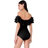 image:imagekate spade new york Womens Solid Ruffle One PieceBlack