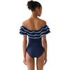 image:imagekate spade new york Womens Solid Ruffle One PiecePlanetary Navy
