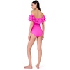 image:imagekate spade new york Womens Solid Ruffle One PieceVivid Snapdragon