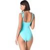 image:imagekate spade new york Womens Solid Shirred Bow Shoulder One PieceRiviera Blue