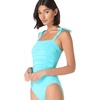 image:imagekate spade new york Womens Solid Shirred Bow Shoulder One PieceRiviera Blue