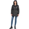 image:imagekate spade new york Womens Water Resistant Quilted Hooded Jacket With Adjustable WaistBlack