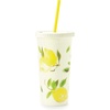 image:imageKate Spade New York Insulated Tumbler with Reusable Straw 20 Ounce Travel Cup with Lid Lemons
