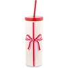 image:imagekate spade new york Insulated Tumbler with Reusable Straw Holiday 20 Ounce Acrylic Travel Cup with Lid Slim Double Wall Tumbler Candy BowCandy Bow