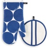 image:imagekate spade new york Joy Dot Oven Mitt amp Pot Grabber 2Pack Set 7 x 13 8 Round RedRose PinkNavy BlueCream