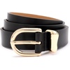 image:imagekate spade new york Womens 1 Inch Belt With Molten Metal Keeper Leather Accessory With Adjustable SizingBlack