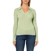 image:imagekate spade new york Womens Sheer Ribbed Long Sleeve PoloVenus Green