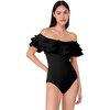 image:imagekate spade new york Womens Solid Ruffle One PieceBlack
