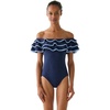 image:imagekate spade new york Womens Solid Ruffle One PiecePlanetary Navy