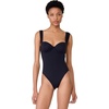 image:imagekate spade new york Womens Solid Underwire One Piece SwimsuitBlack