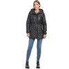 image:imagekate spade new york Womens Water Resistant Quilted Hooded Jacket With Adjustable WaistBlack