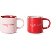 image:imagekate spade new york Yawn amp ZZZ Mugs Set of 2 BlackEarly BirdNight Owl