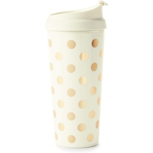 image:imageKate Spade New York Thermal Travel Acrylic Coffee Mug Tumbler 16 Ounces Gold StripeGold Dots