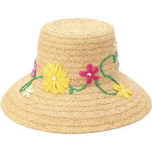 image:imageKate Spade New York Womens Floral Embroidered Sunhat Raffia Cap Fashion Accessory for Summer
