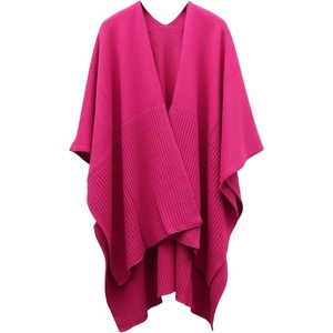 image:imageKate Spade Womens Bow Rib Ruana BlackMarker Pink