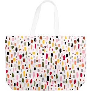 image:imagekate spade new york Canvas Tote Bag for Women Cute Bag for Work Teacher Beach Book Tote with PocketPainterly Strokes