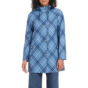 image:imagekate spade new york Hooded ALine Rain JacketTimeless Bias Plaid