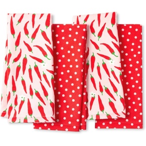 image:imagekate spade new york Hot Hot Hot Peppers and Spring Time Dot Kitchen Towels 4Pack Set Absorbent 100 Cotton RedPink 17x28RedPink