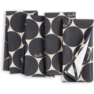 image:imagekate spade new york Joy Dot Cloth Napkins 4Pack Set 100 Cotton Machine Washable GreenCream 20x20BlackBeige