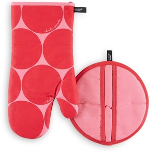 image:imagekate spade new york Joy Dot Oven Mitt amp Pot Grabber 2Pack Set 7 x 13 8 Round RedRose PinkRedRose Pink