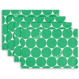 image:imagekate spade new york Joy Dot Placemats 4Pack Set Reversible 100 Cotton Machine Washable BlackBeige 13x19GreenCream