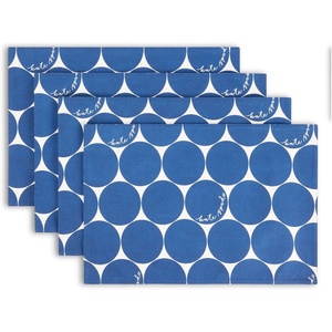 image:imagekate spade new york Joy Dot Placemats 4Pack Set Reversible 100 Cotton Machine Washable BlackBeige 13x19Navy BlueCream