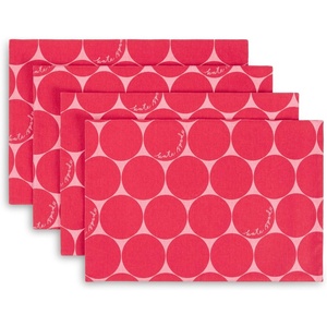 image:imagekate spade new york Joy Dot Placemats 4Pack Set Reversible 100 Cotton Machine Washable BlackBeige 13x19Rose PinkRed