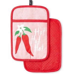 image:imagekate spade new york Lemon Party and Spring Gingham Pot Holder 2Pack Set Heat Resistant 100 Cotton Navy BlueYellow 7x10RedPink