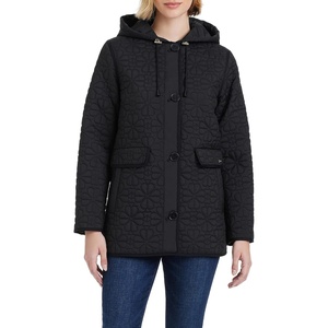 image:imagekate spade new york Midweight Hooded ALine Quilted JacketBlack