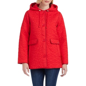 image:imagekate spade new york Midweight Hooded ALine Quilted JacketClassic Red