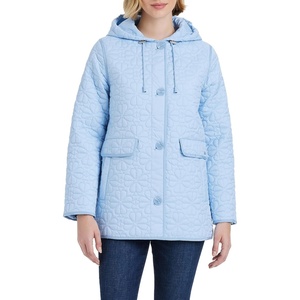 image:imagekate spade new york Midweight Hooded ALine Quilted JacketClear Sky