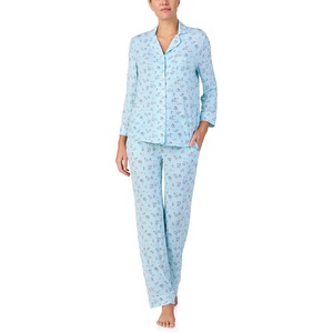image:imagekate spade new york Pajamas for Women 2 Piece Set Comfy Modal Classic 34 Sleeve Notch Collar Button Top amp PantsGarden of Love