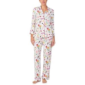 image:imagekate spade new york Pajamas for Women 2 Piece Set Comfy Modal Classic 34 Sleeve Notch Collar Button Top amp PantsMakeup Toss