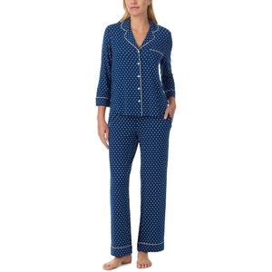 image:imagekate spade new york Pajamas for Women 2 Piece Set Comfy Modal Classic 34 Sleeve Notch Collar Button Top amp PantsNavy Lexington Dot