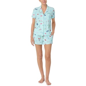 image:imagekate spade new york Short Sleeve Brushed Jersey Notch Boxer Pajama SetBlissful Celebration