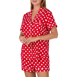 image:imagekate spade new york Short Sleeve Brushed Jersey Notch Boxer Pajama SetBreezy Dot