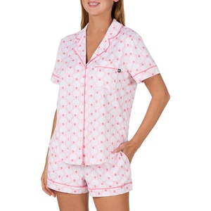 image:imagekate spade new york Short Sleeve Brushed Jersey Notch Boxer Pajama SetPearl Shells