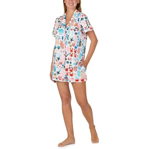 image:imagekate spade new york Short Sleeve Brushed Jersey Notch Boxer Pajama SetSandcastle