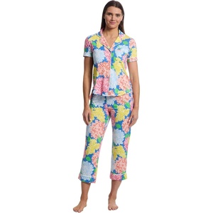 image:imagekate spade new york Short Sleeve Cropped PJ SetPainterly Hydrangeas