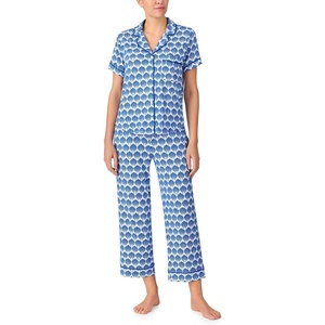 image:imagekate spade new york Short Sleeve Cropped PJ SetWhiteBlue
