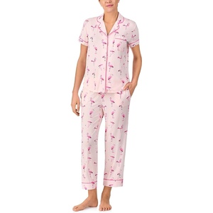 image:imagekate spade new york Short Sleeve Cropped Pant PJ SetPink Print