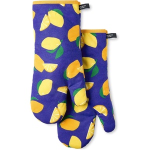 image:imagekate spade new york Squeeze The Day Oven Mitt 2Pack Set Heat Resistant 100 Cotton OrangePink 7x13Navy BlueYellow
